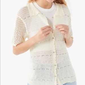UO Havana Crochet Button Down Sweater